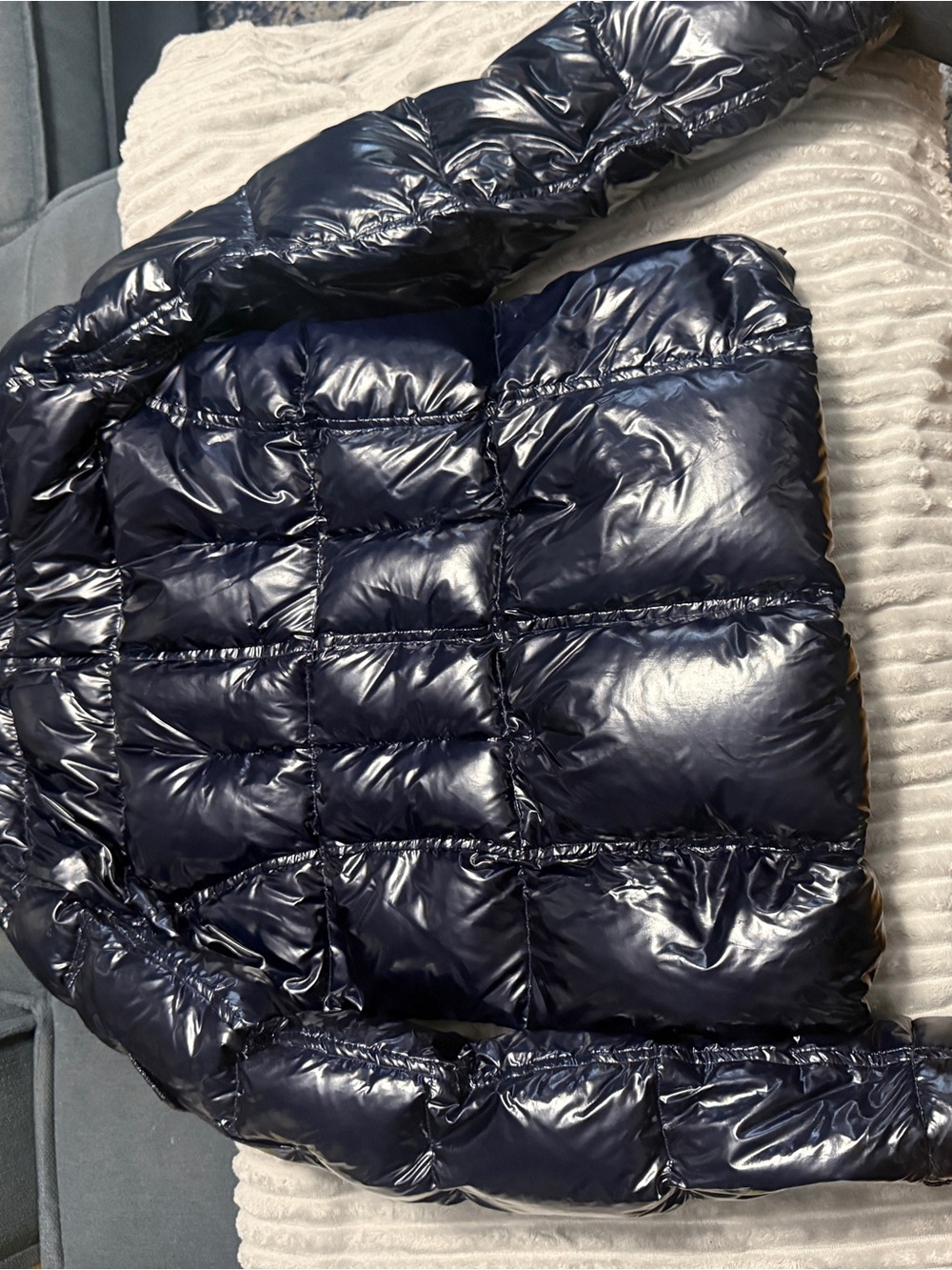 SAM. Shiny Navy Quilted Puffer Jacket - Picture 4 of 10